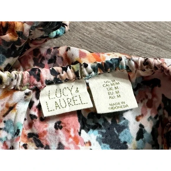 Lucy & Laurel Floral Spaghetti Strap Maxi Dress - Size M - Picture 8 of 9